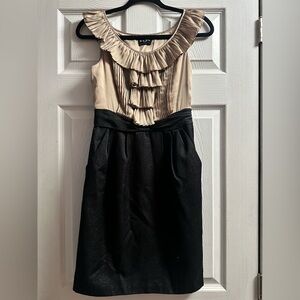 BCBG Ruffle Top Colorblock Dress Size 2